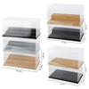 Dustproof Clear Acrylic Display Case with Wood Base Stackable Storage Box for Mini Action Figures Building Blocks Car Models Col