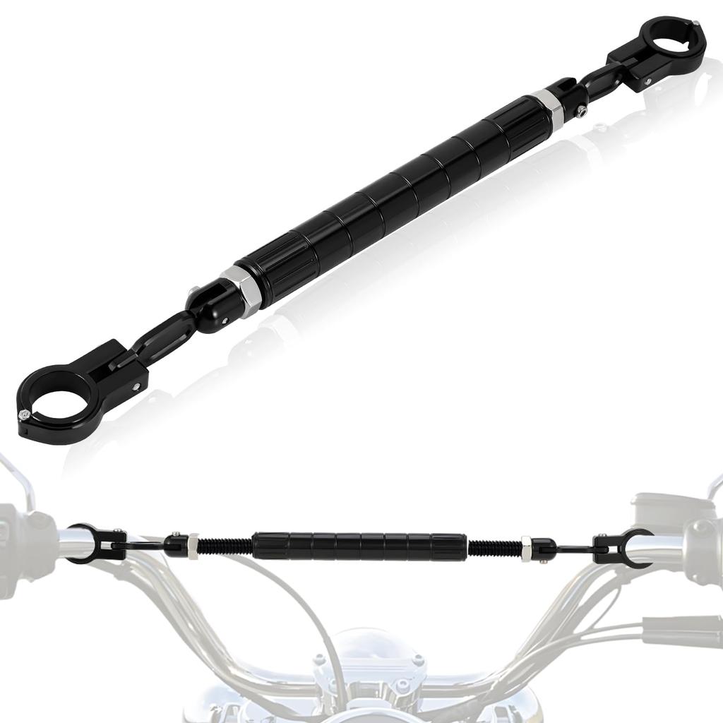 JFG Motorcycle Handlebar Brace Clamp Adjustable Handlebar Universal Fit for and Scooters Black Bar, 22.2mm Diameter, Length, 380mm-508mm, Aluminum,