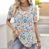 Summer Flower Rose 3D Print T-shirt Women Streetwear Casual T Shirts Y2k Tops Woman Harajuku V-Neck Tees Oversized Clothing
