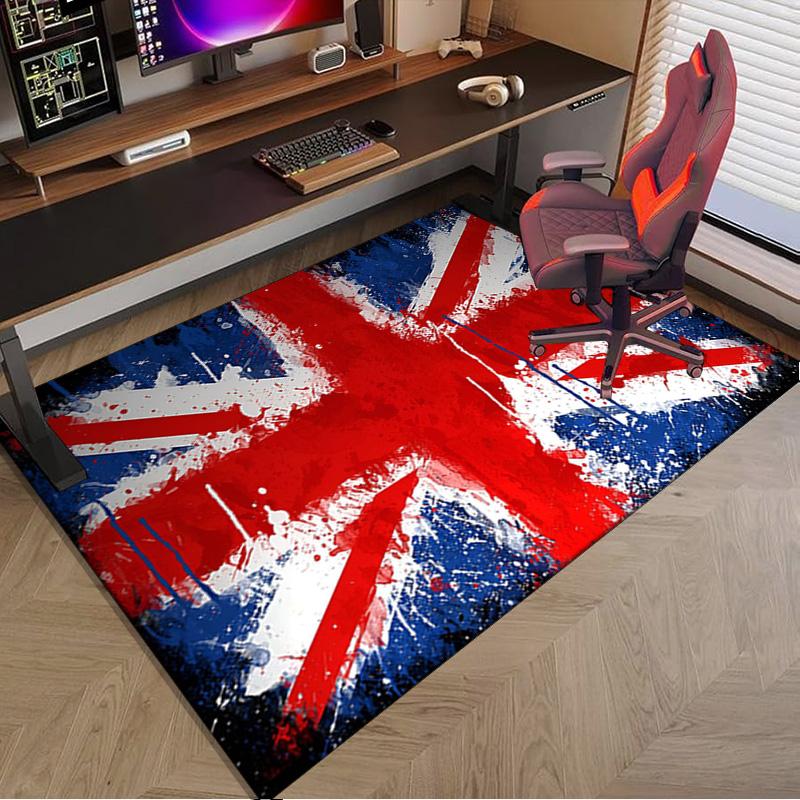British Flag Artwork Area Rug Office rug, Chair Rug, Decor Carpet Livingroom bedroom Mat, Large Size Fan gifts Christmas gifts