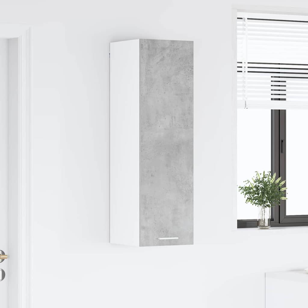 Hanging Cabinet with Door Concrete Grey 30 X 31 X 100 Cm Particleboard