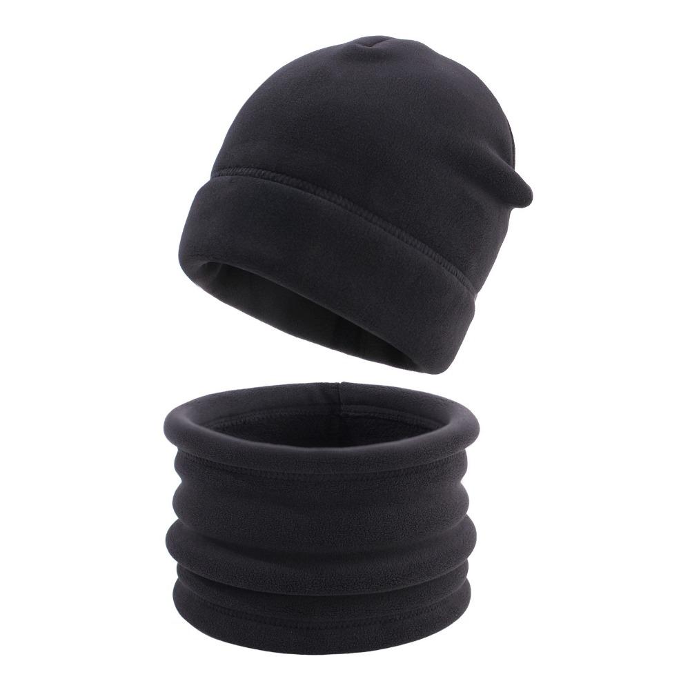 

Мультяшный детский набор шапка-шарф однотонный детский набор шапок зимний сезон чёрный