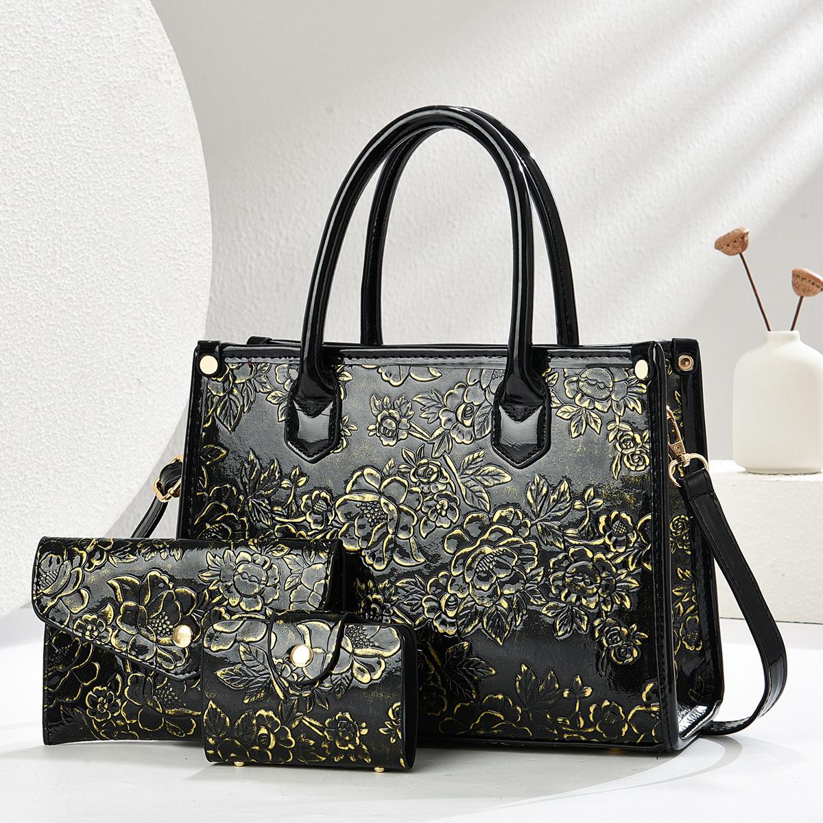 

Exquisite Embossed 3Piece Set Women s Bag Shoulder Crossbody Bags for Women Luxury Designer Messenger Bag Purses and Handbags 28x11x21cm