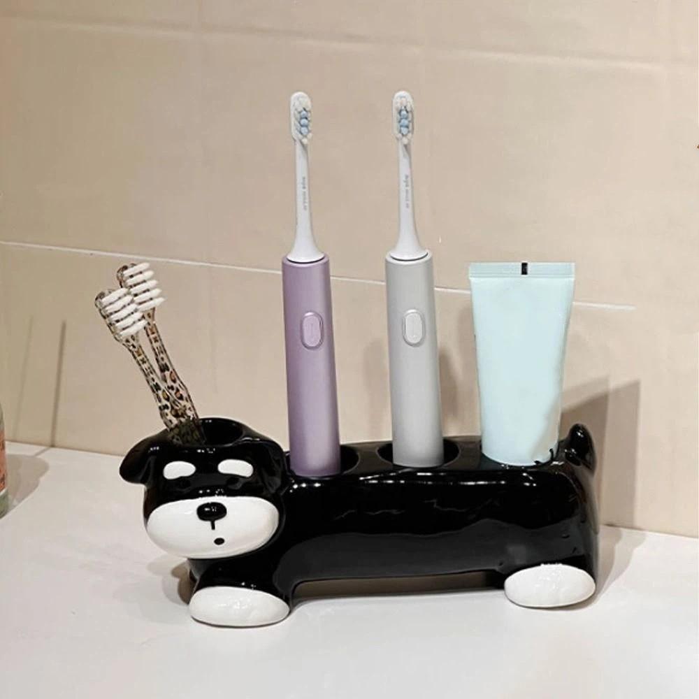 Cat Dog Shape Electric Toothbrush Stand Cartoon Toothpaste Toothbrush Base Washstand Vanity