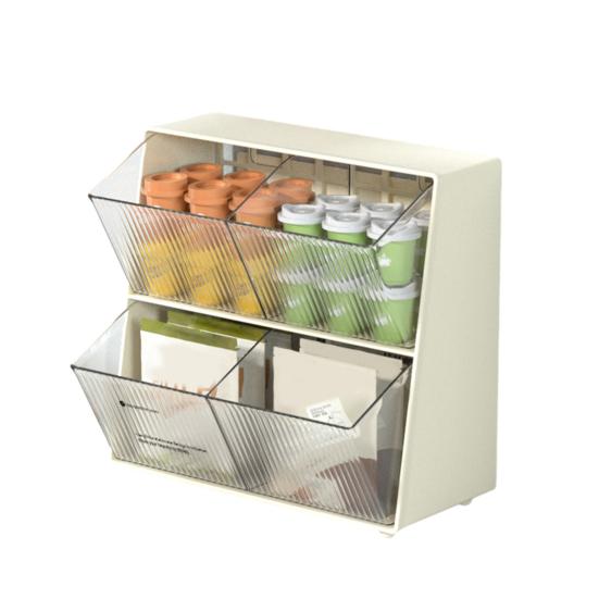

Органайзер для чайных пакетиков, многослойный съемный настольный ящик большой емкости для хранения офисных капсул для кофе, ящик для хранения товаров для дома белый