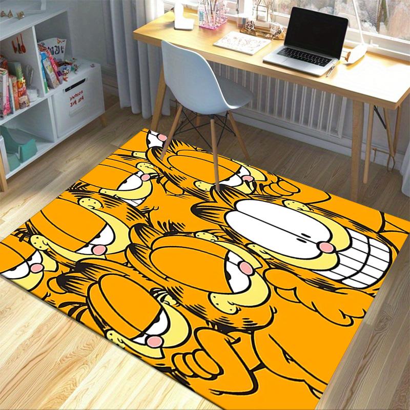 Garfield'S Many Faces Carpet For Playroom Bedroom Living Room Sofa Home Decorkids Game Area Rug Nonslip Floor Mat