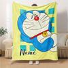 Doraemon Flannel Blanket With Customizable Name Comfortable In All Seasons Suitable For Sofas Beds Travel Camping And Office Decoration A Perfect Gift
