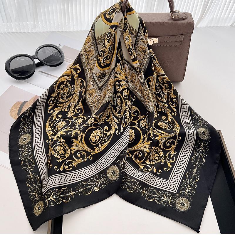 Luxury  Neckerchief Silk Feeling Scarf For Women Design Hair Bands Satin Square Headscarf Ribbon Lady Wrist Hand Wrap Shawl