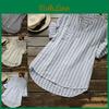 Elegante Damen Retro V-Ausschnitt Langarm Lässige Lockere Baggy Tunika Oberteile Bluse Große Größen