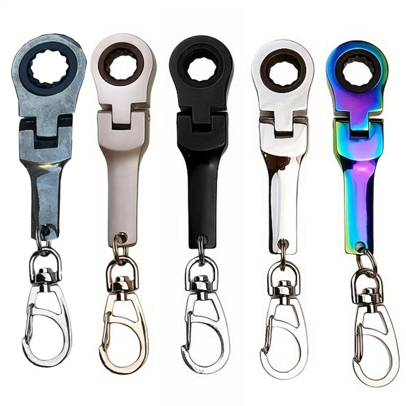 10mm Ratchet Wrench Mini Shaped Metal Racing Keychain Key Chain Ring Keyring Adjustable Wrench Hand Tools Automotive