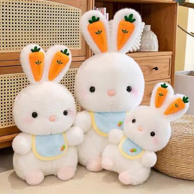 Neue Karotte Weißer Hase Puppe Plüschtier Hase Stoffpuppe Puppe Kindergeburtstagsgeschenk für Frauen