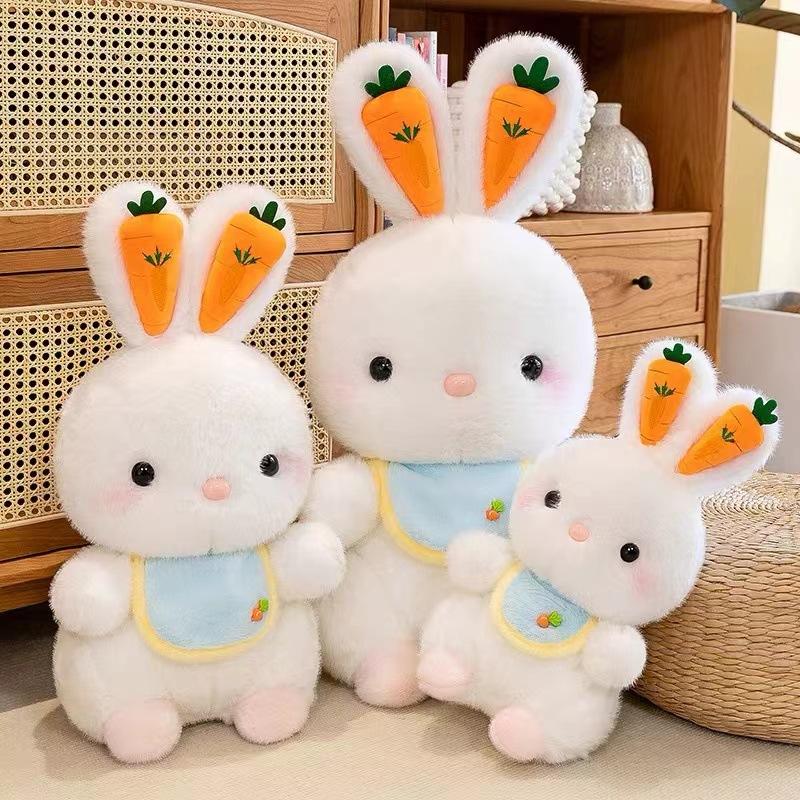 New Carrot White Rabbit Doll Plush Toy Rabbit Rag Doll Doll Children's Birthday Gift for Women
