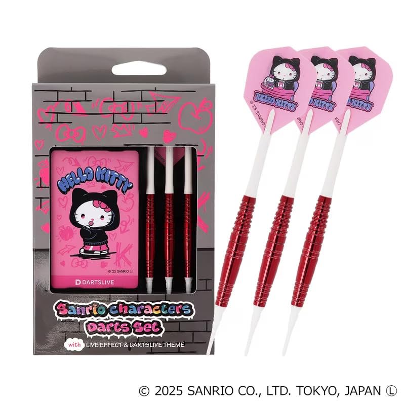 Sanrio Darts Set with DARTSLIVE CARD [Solid & Cool] Darts (Hello Kitty)