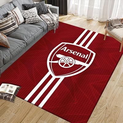 Arsenal Flannel Printed Carpet, Home Sofa Decoration for Living Room & Bedroom, Non‑Slip Play Flannel Floor Mat for Game Room
