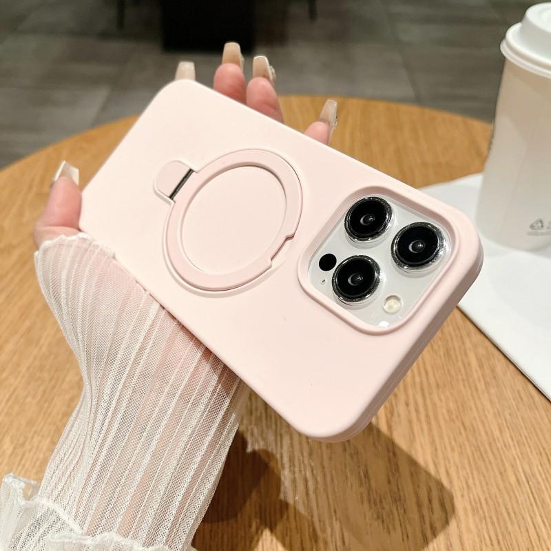 Liquid Silicone Magnetic Kickstand Case IPhone 17 Pro Max With Shockproof Protection Multi-Angle Viewing