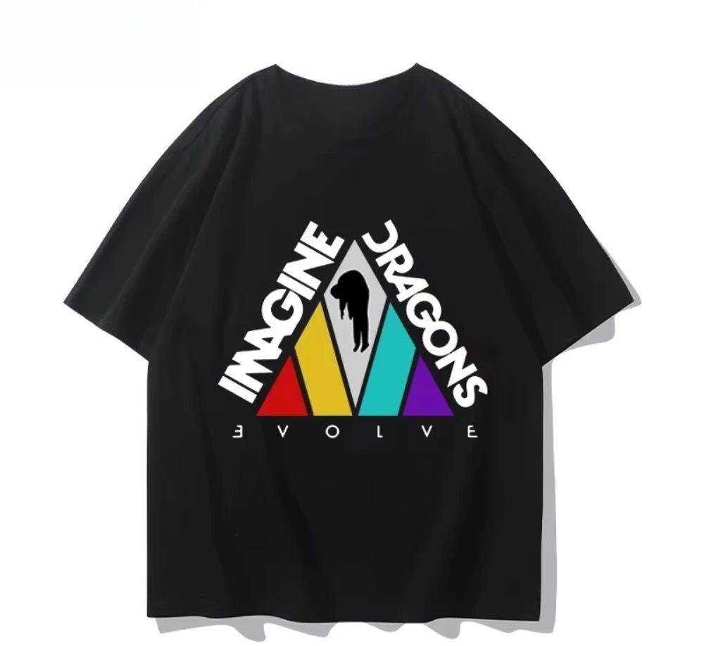 

New Imagine Dragons Loom Band Printed Graphic T Shirts Casual Loose Short Sleeve High Quality Vintage Clothes Street Wear Unisex S