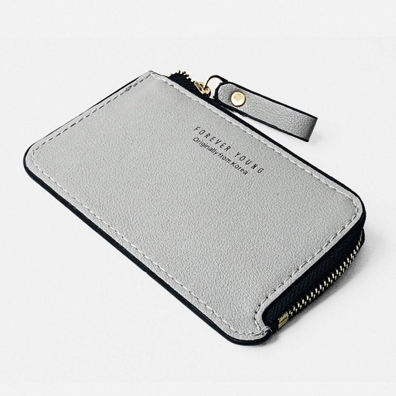 

Men s Slim Leather Wallet - Small Credit Card Holder with Zipper Coin Purse, Fashion Minimalist Cash Wallet