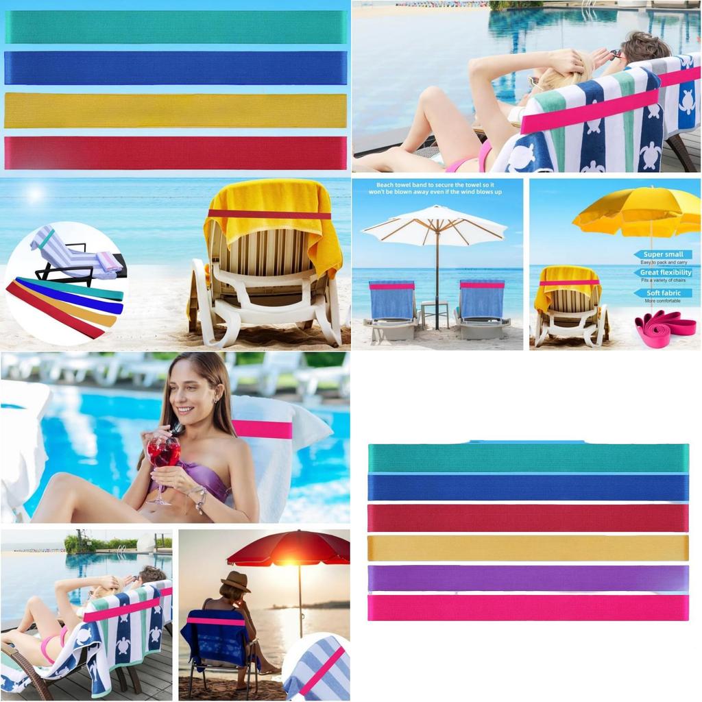 Outdoor Beach Towel Strap With Elastic Band For Pool Lounge And Lounge Chair Accessories
