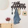 Custom Metal Wall Mounted Key Holder with Name Engraving, Home Sweet Home Sign, Coat Hook, Housewarming Gift