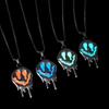 Punk Halloween Skull Necklace Zinc Zinc Alloy Hip Hop Neck Chains Simple Luminous Pendant Necklace  Halloween