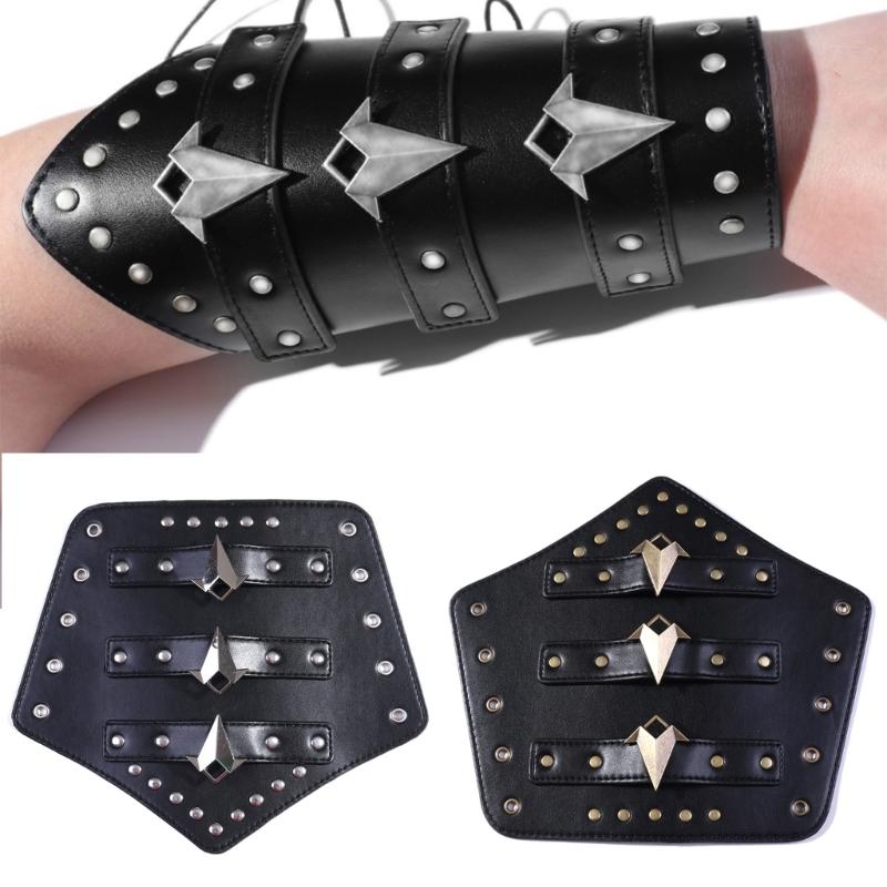 Middle Ages Wristband Perfect for Costume Parties Gatherings Cosplay Black Gauntlet Bracer Gauntlet Brown Wristband