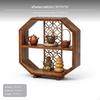 Solid Wood Desktop Display Shelf, Chinese Tea Cup Rack, MultiTier Organizer Flower Window