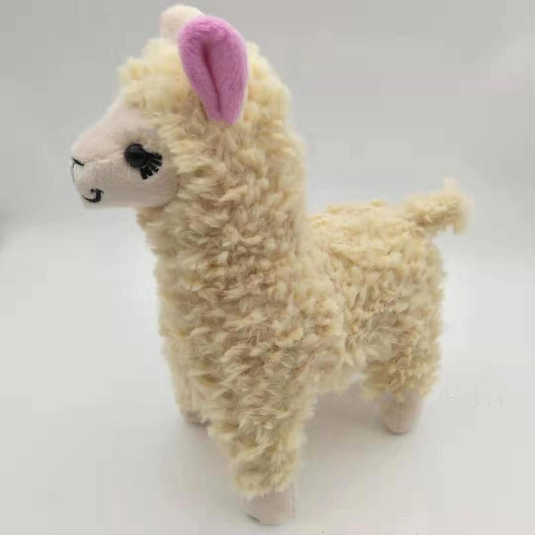 

23 см плюшевая игрушка из альпаки, 6 цветов, милая кукла-животное, мягкая бархатная кукла, украшение для дома и офиса, подарок на день рождения для девочек коричневый