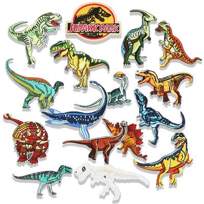 Heißes Dinosaurier-Stickerei-Stoff-Aufkleber Computer-Stickerei-Etikett Cartoon Jura-Zeitalter Dinosaurier-Geschichte Flicken-Aufkleber