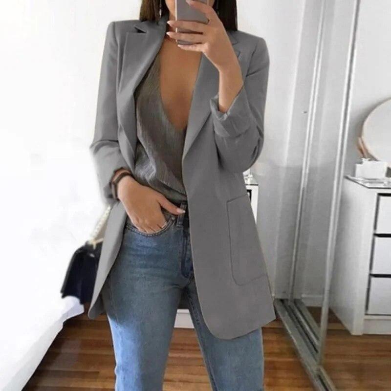 Femei Blazere Casual Cardigan Damă Slim Mic Jachetă de costum