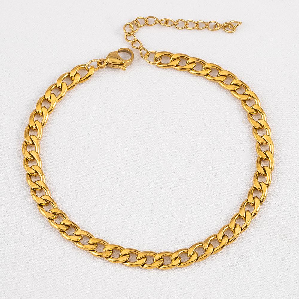 5pc 2pc Stainless Steel Width 3mm 5mm 7mm Bracelet Cuban Chain Adjustable Extension Chain Lobster Clasp DIY Men Jewelry Making