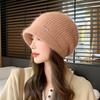 New hat women's winter knitted face small autumn and winter rabbit fur warm and thickened piled wool hat