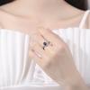 Light Luxury Imitation Natural Sapphire Silver Plated Open Ring Women'S Ring Seiko Silver Jewelry