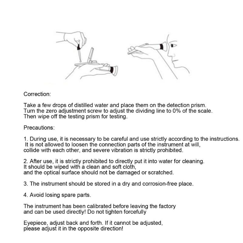 Tragbares Brix-Refraktometer, Hand-Zuckergehaltsmessgerät für Fruchtsaftsuppen, Flüssigkeitsindex-Ester-Messgerät