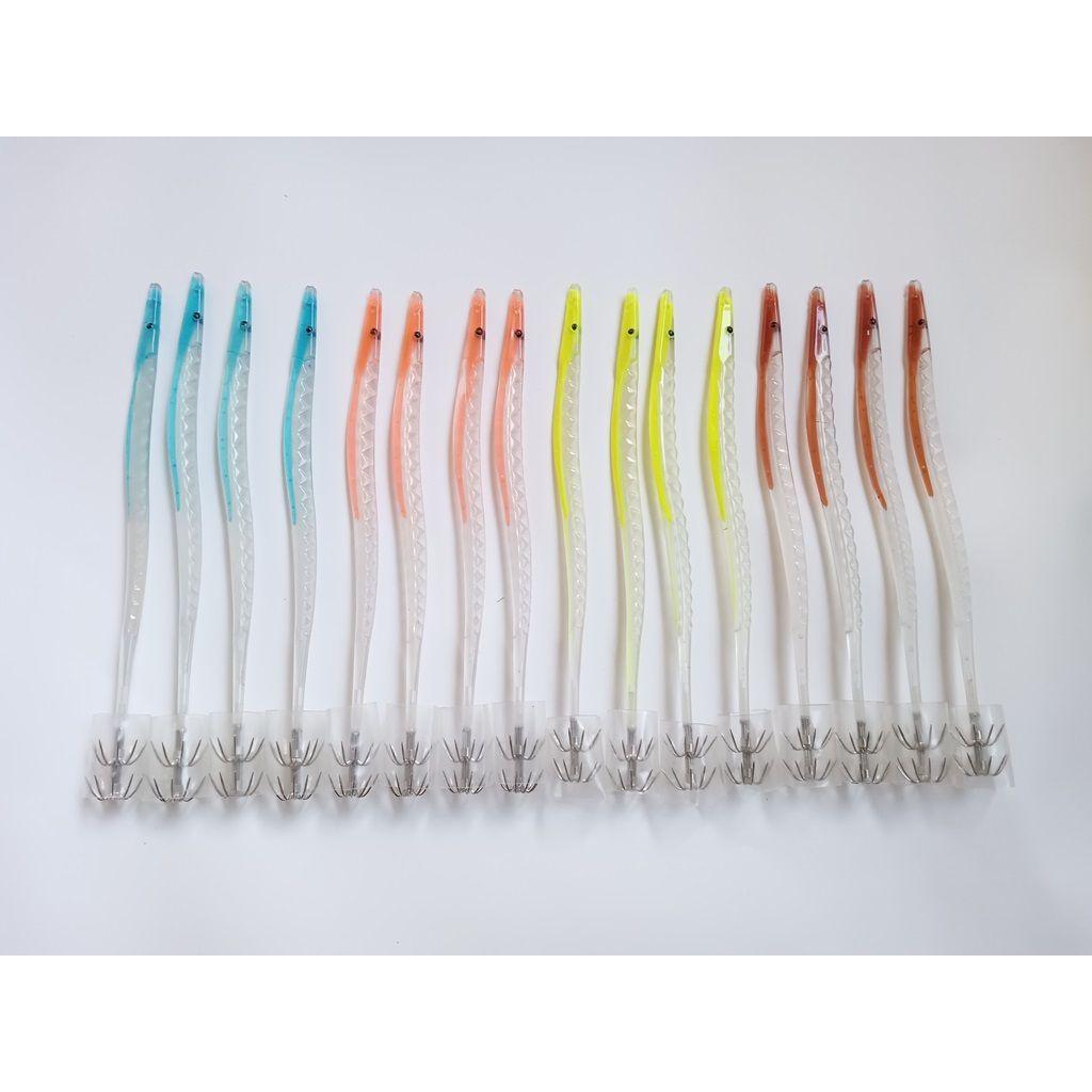 Used Prazuno 17.5cm Set of 16 All Luminous Luminous Curved Body Double Planer Pratsuno Ikazuno Ikazuno Sutte Spear Squid Squid Horn Cuttlefish