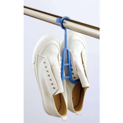 Daiya Shoe Hanger, 2-Piece Set, 10cm Wide x 20.8cm Long x 1cm Thick, for Laundry, Shoes, and Sneakers, Ideal for Rain and Rainy Season, Drying, 06361