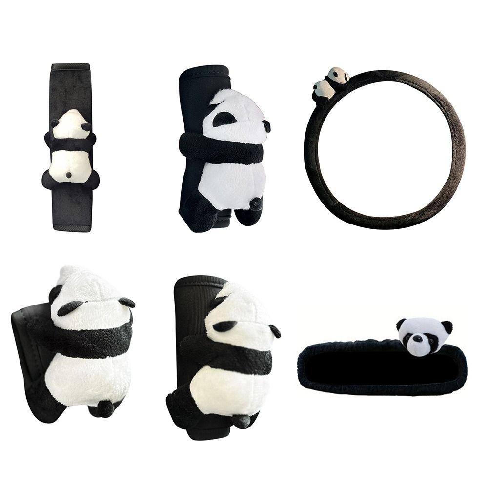 Panda Car Handbrake Handle Cover Soft Plush Car Accessories Valentine's Day Gifts