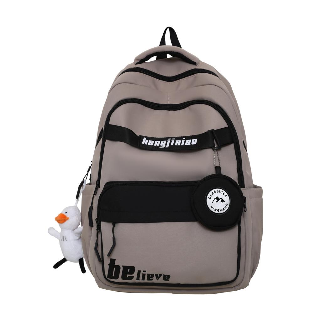 Retro backpack for girls, high school students, junior high school students, contrasting schoolbags, men's computer backpacks