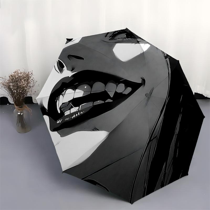 Vampire Fangs Umbrella: Automatic Opening/Closing, Foldable Design, 8 Bone Frame, Perfect Gift for Fans and Travelers!0186b