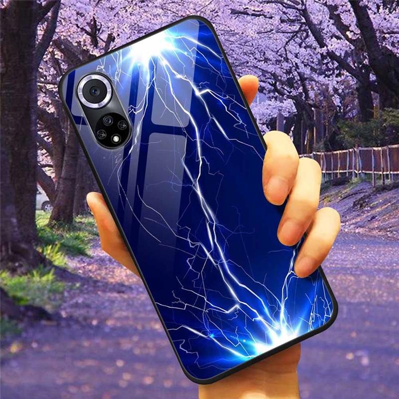 For Honor 50 Pro Case Tempered Glass Starry Marble Hard Back Cover for Huawei Honor 50 Phone Cases Honor50 Protective