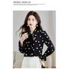 2026 Nuovo Top alla Moda ed Elegante per la Primavera, Camicia Versatile in Chiffon a Maniche Lunghe con Pois Neri