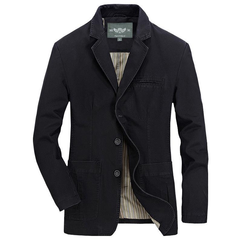 Chaqueta Casual de Negocios para Hombre de Primavera y Otoño Talla Grande de un Solo Botón con Protección Solar Retro de una Sola Capa