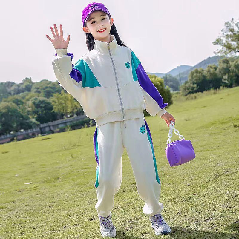 Girls Spring and Autumn Clothing Sets 6-14 Years Sport Long Sleeve Tops + Pants 2PCS Children Clothes Tracksuit Kids Outfit