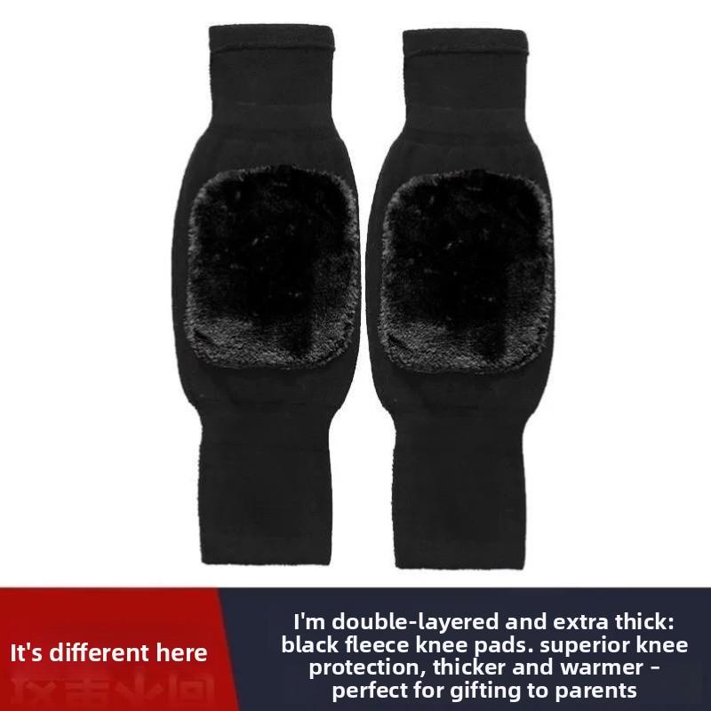 Mary Cashmere Strap Knee Pads, Warm Old Cold Legs, Extended Leg Pads, Long Tube Cover for the Elderly, Thickened and Non-slip for Men and Women