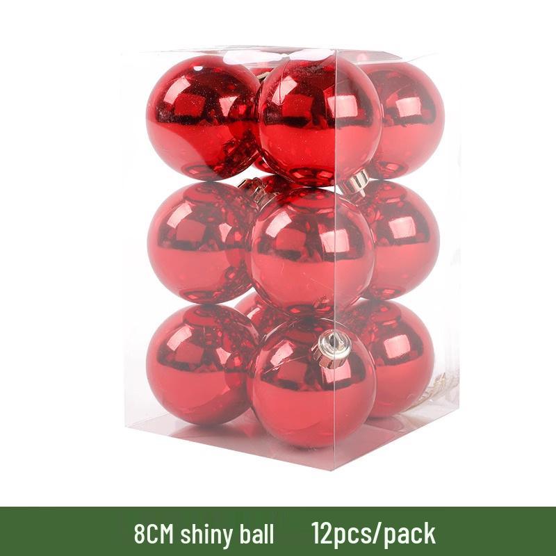 Red Christmas Balls 3-10cm: Electroplated Plastic Tree Ornaments for Festive Atmosphere
