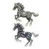Horse Brooch Retro Style Sparkling Rhinestones Alloy Pin Clothes Hats Bags Scarves Badge Fashion Accessories