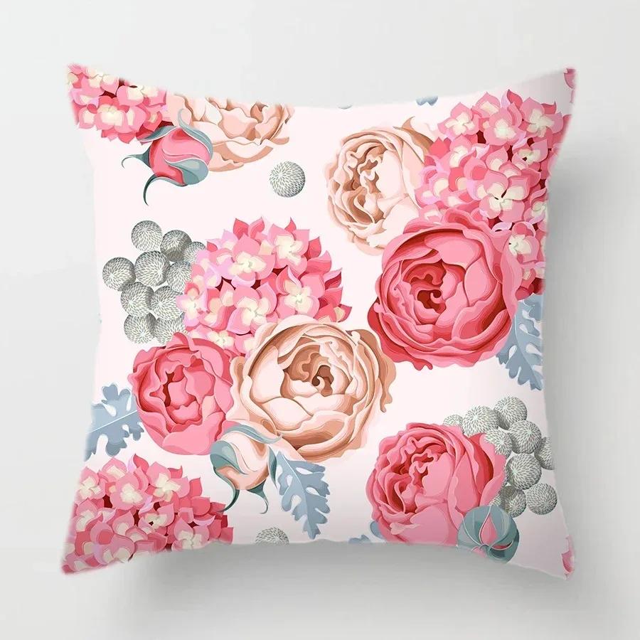Home Decor Colorful Butterfly  Floral Print Pillow Covers Pattern Cushion Cover Suitable for Sofa Bedroom Car Pillow Cover