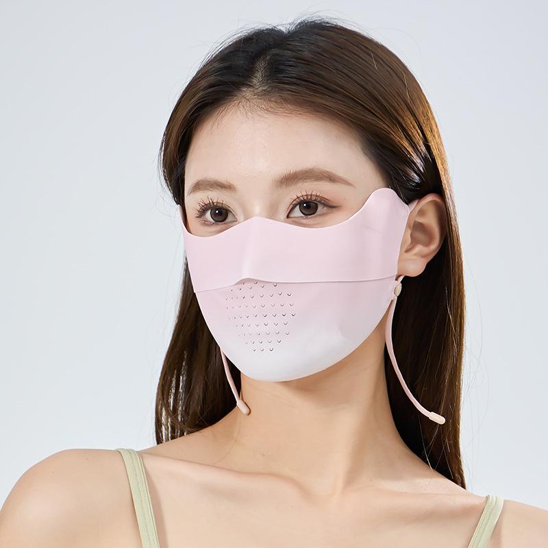 Women s Summer Gradient Color Sun Protection Face Mask UV Protection Outdoor Cycling Face Cover Eye Corner Protection розовый