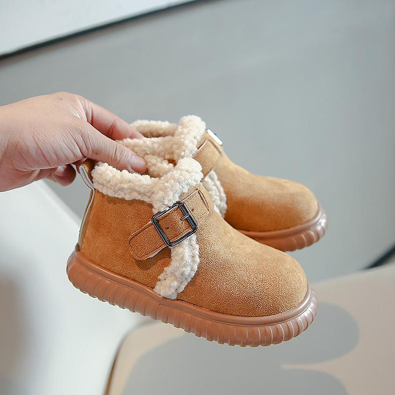 New Winter Children's Boots Soft Fluffy Girl Snow Boots Thick Bottom Plush Kids Fashion Ankle Cotton Boots Non-slip Versatile