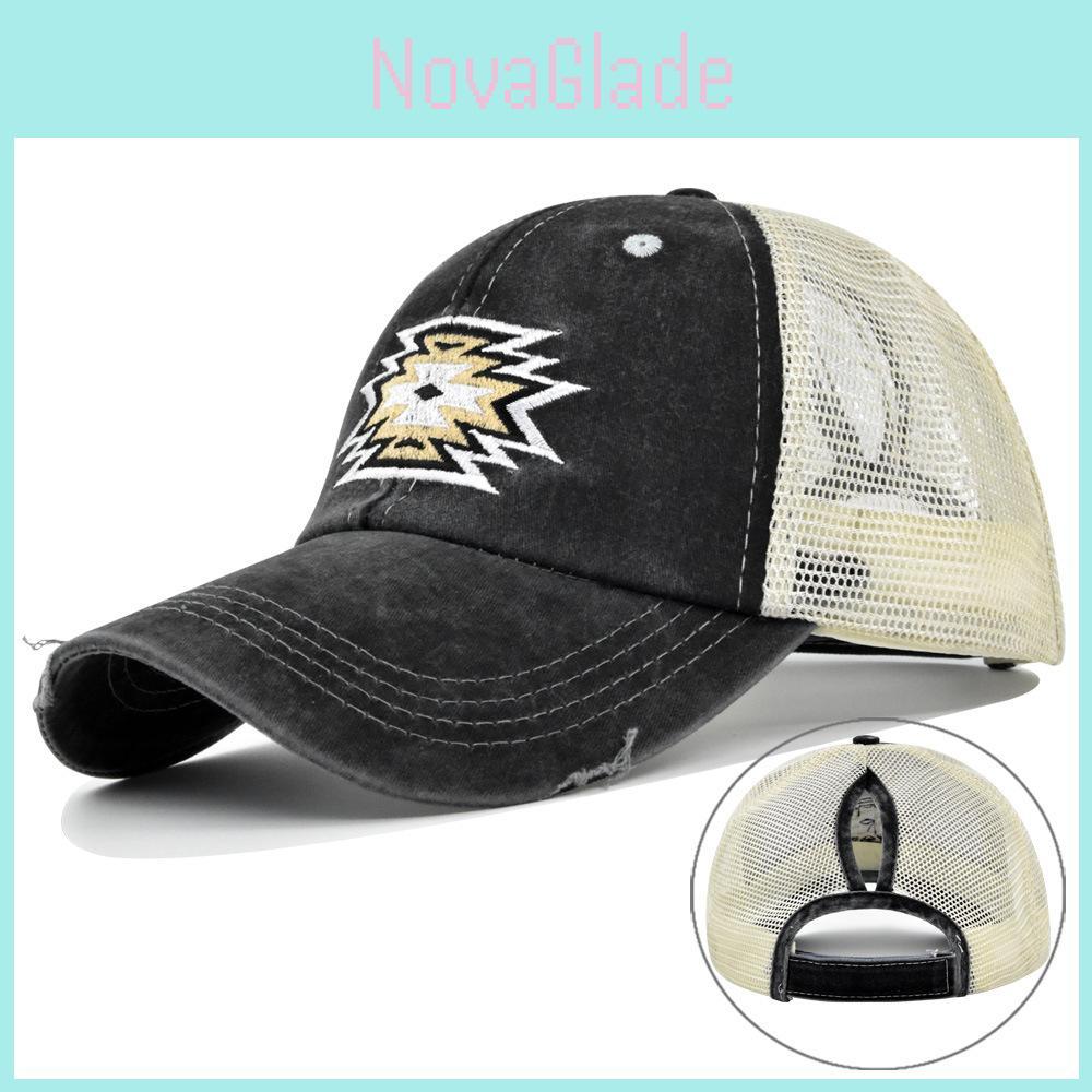 Embroidered Baseball Cap With 3d Embroidery Duck Tongue Cap Wide Brim Sunshade Elastic Ponytail Cap
