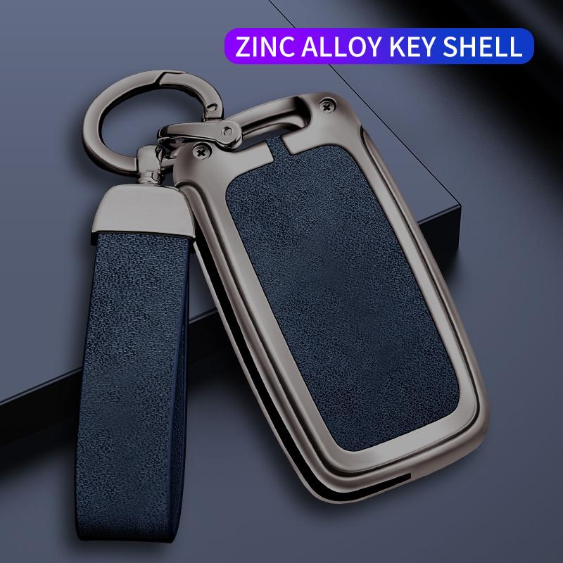 Metal Leather Car Key Case Cover For Volkswagen VW Polo Golf Passat Tiguan Beetle Caddy T5 Up Eos Skoda Octavia Seat Leon Altea